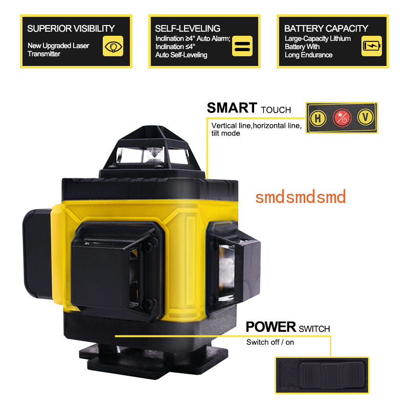 Laser Level 4D 16 Line Green - 16 خطًا 4D مستوى الليزر الأفقي