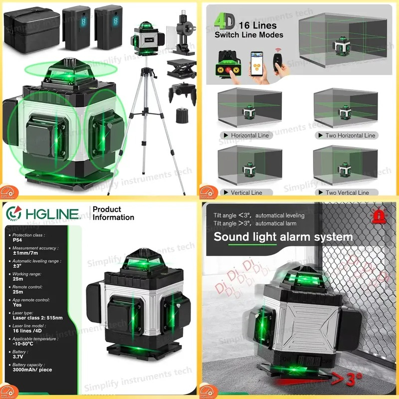 Cross Line Laser 360 Degree - جهاز تسوية بالليزر 16 خط مع