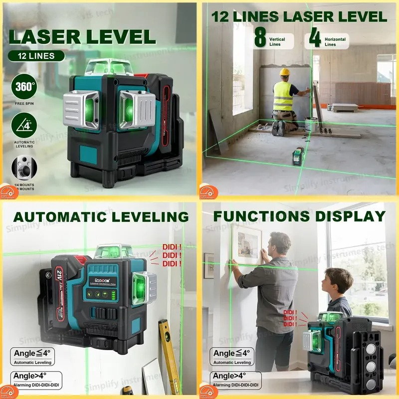 Laser Level 3D Cross Line Self Leveling - جهاز ليزر ذاتي التسوية ثلاثي الأبعاد