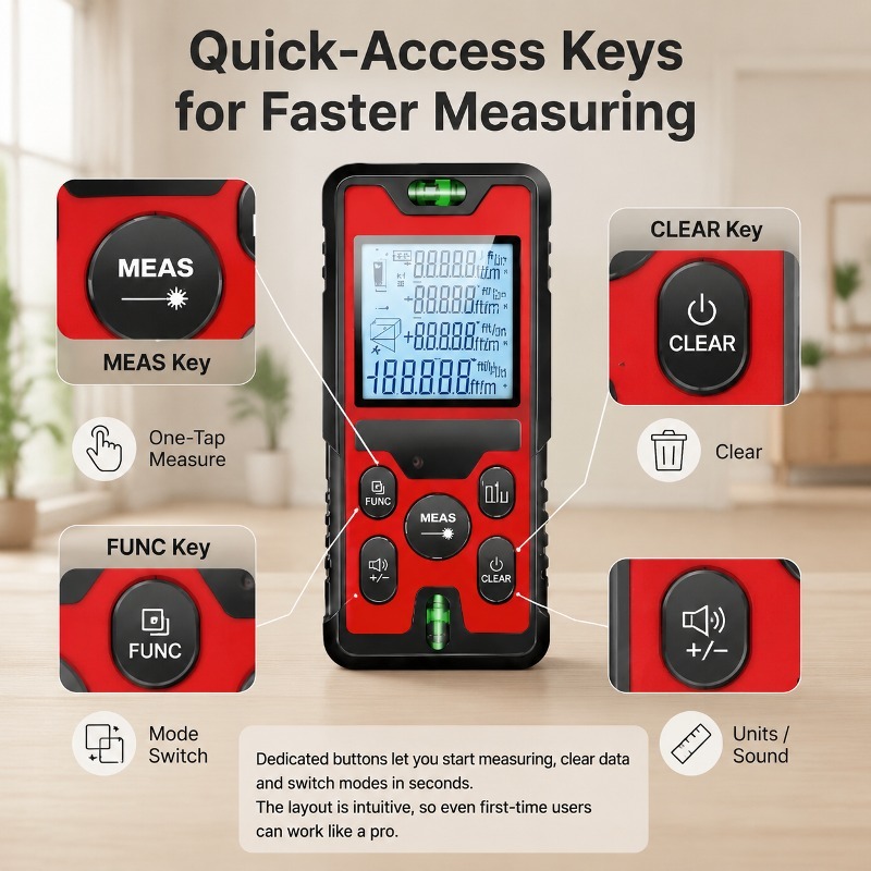 Laser Level Rechargeable Usb - جهاز قياس المسافات بالليزر 120 متر،