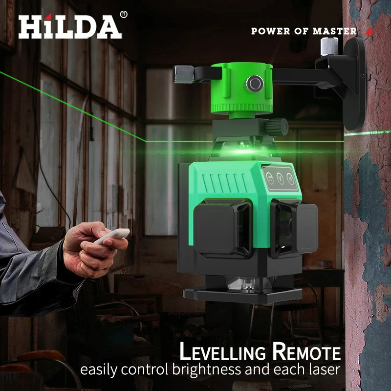 Cross Line Laser 360 Degree - جهاز تسوية بالليزر الأخضر HILDA بـ