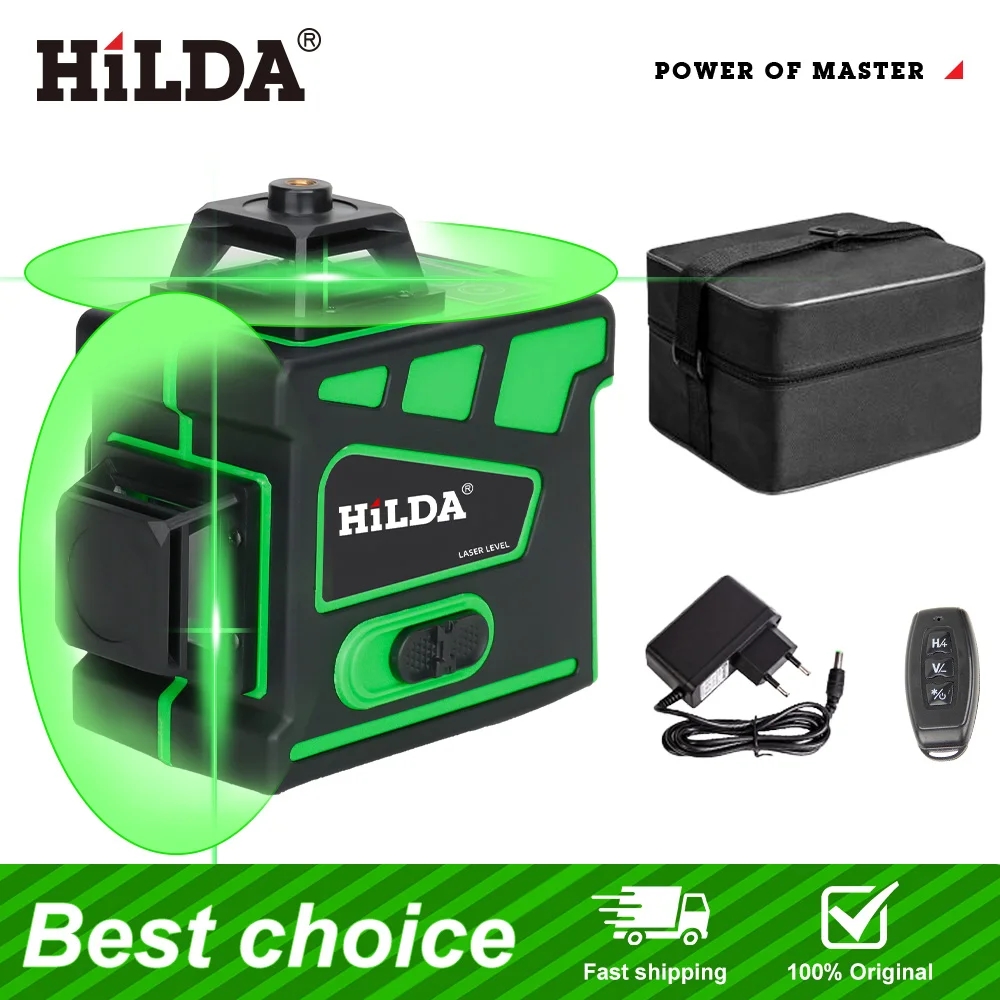 Green Beam Laser Level 12 Line - جهاز تسوية ليزر HILDA 16/12 خطوط