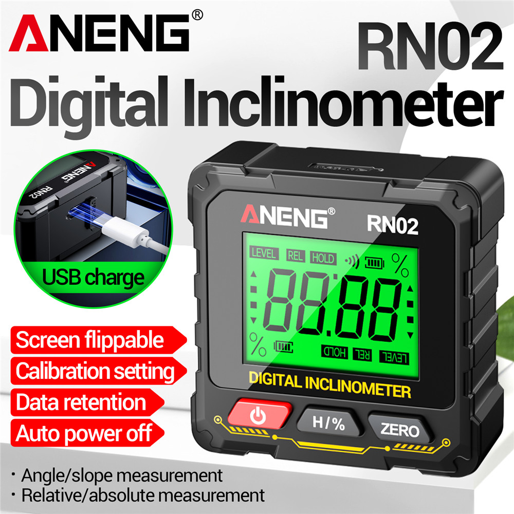 Laser Level Rechargeable Usb - مقياس الزوايا الرقمي المغناطيسي ANENG RN02
