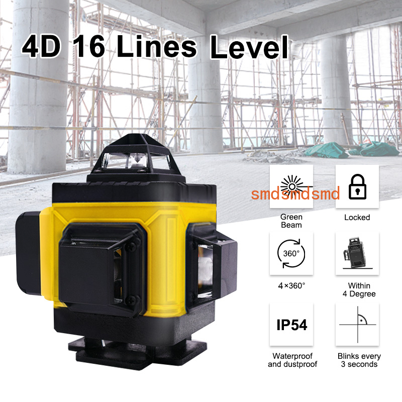 16 خطًا 4D مستوى الليزر الأفقي - مراجعة Laser Level 4D 16 Line Green وسعره