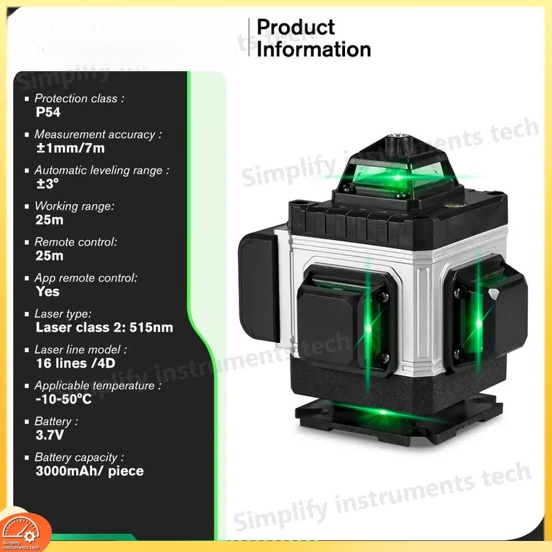 جهاز تسوية بالليزر 16 خط مع تح - مراجعة Cross Line Laser 360 Degree وسعره
