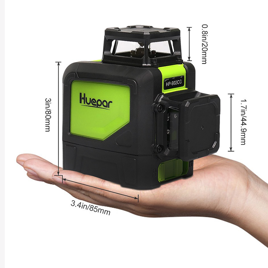 جهاز ليزر ثلاثي الأبعاد Huepar - مراجعة Green Beam Laser Level 12 Line وسعره