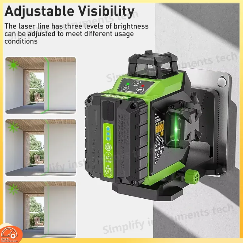 مستوى ليزر ثلاثي الأبعاد بـ 12 - مراجعة Laser Level 3D Cross Line Self Leveling وسعره