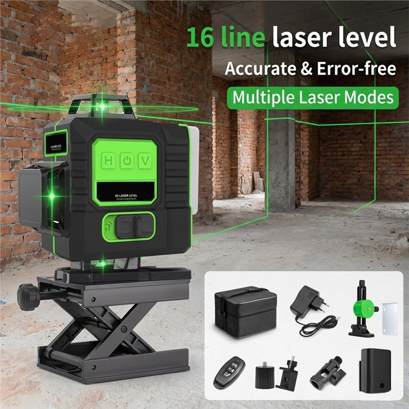 مستوى ليزر أخضر 12 خط فائق الس - مراجعة Laser Level Outdoor Bright Green وسعره