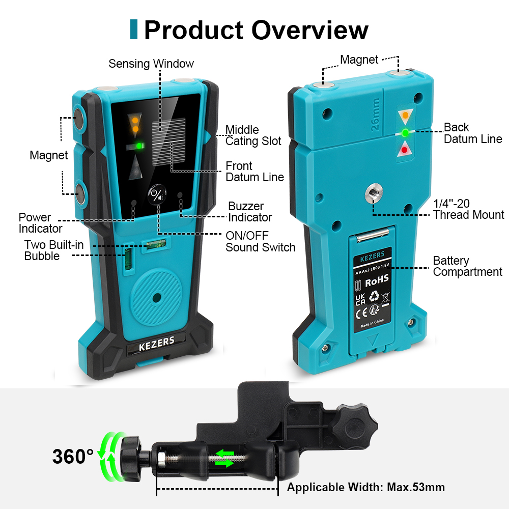 كاشف استقبال مستوى الليزر الأح - مراجعة Laser Level With Receiver Detector وسعره