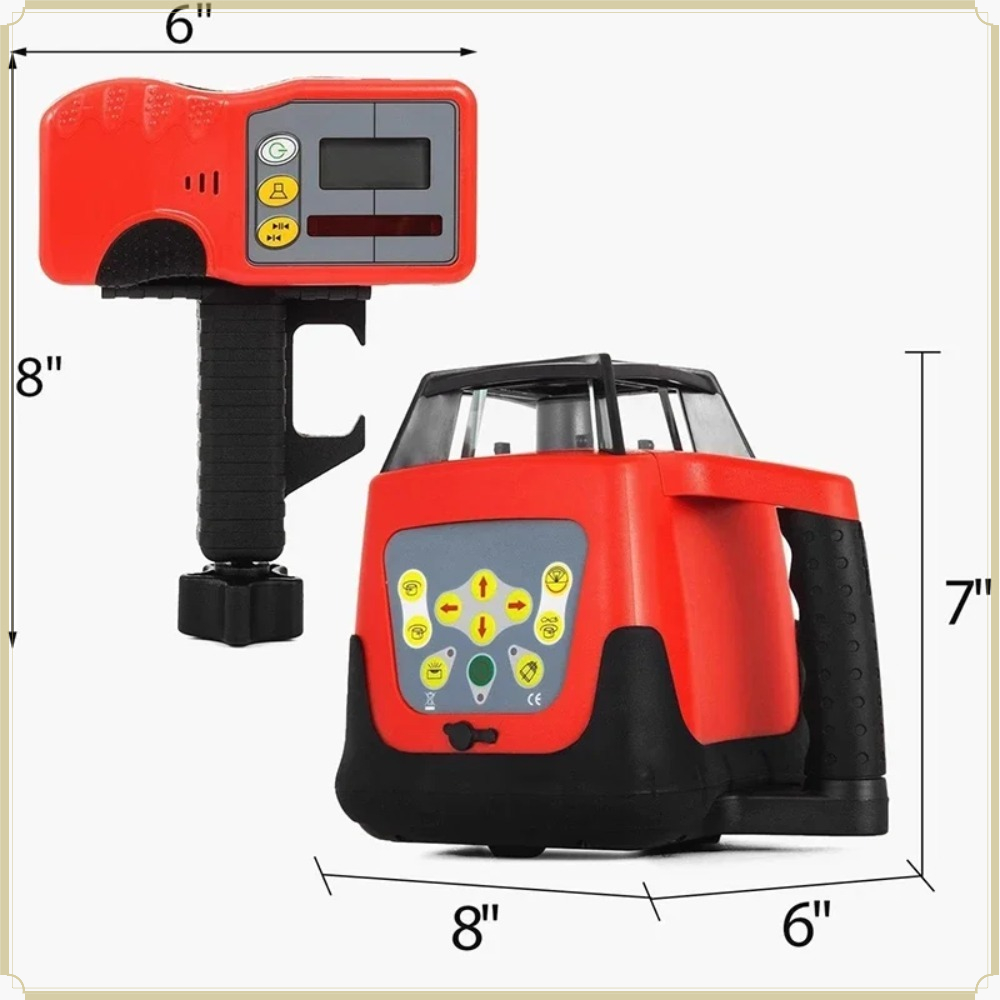 360 °   مستوى ليزر دوار أحمر ذ - مراجعة Rotary Laser Level 500M Range وسعره