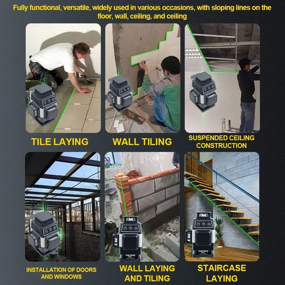 ميزان ليزر صغير 12/16 خط، مستو - مراجعة Laser Level 3D Cross Line Self Leveling وسعره