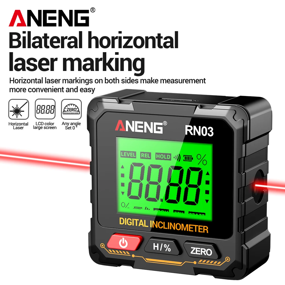 مقياس زوايا رقمي مغناطيسي ANEN - مراجعة Laser Level Rechargeable Usb وسعره