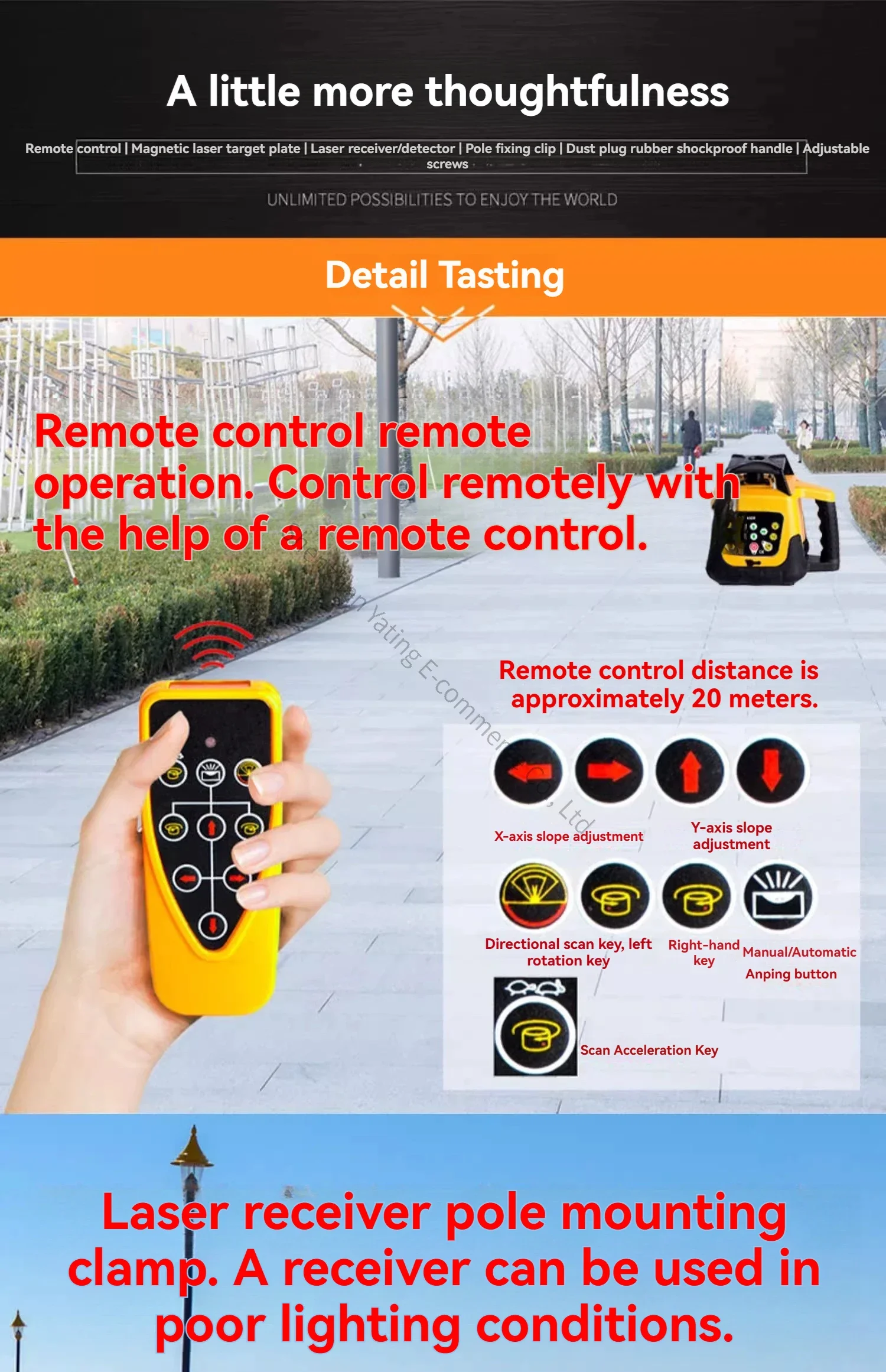 جهاز ليزر دوار ذو شعاع أخضر –  - مراجعة Rotary Laser Level 500M Range وسعره