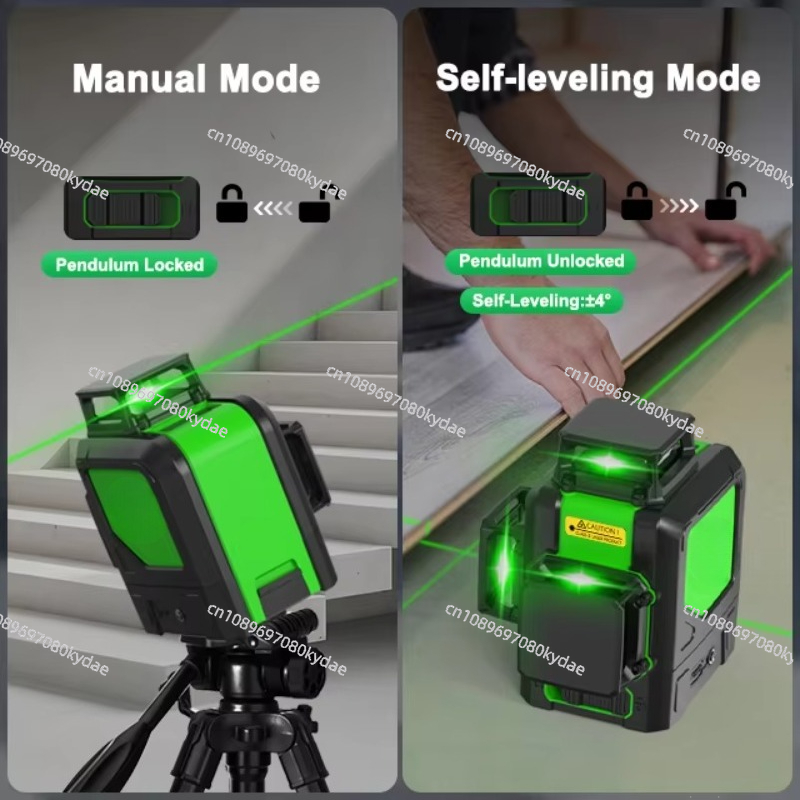 مستوى ليزر خط أخضر 360 IP54 مق - مراجعة Green Beam Laser Level 12 Line وسعره