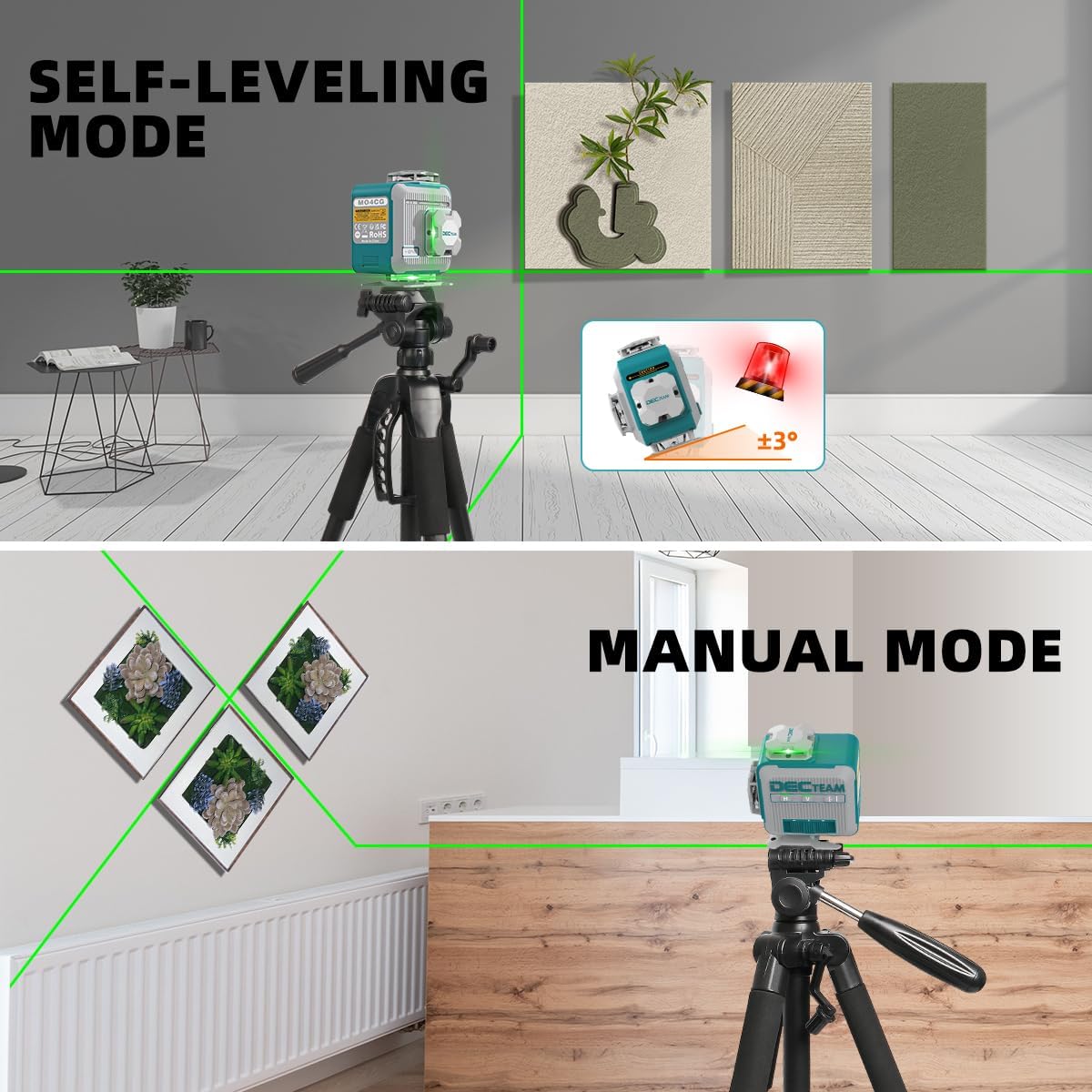 Decteam 4D عبر خط الليزر المست - مراجعة Laser Level 4D 16 Line Green وسعره