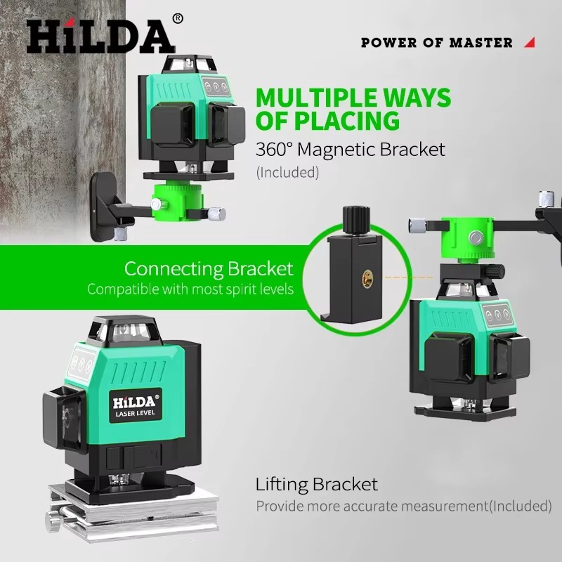 جهاز تسوية بالليزر الأخضر HILD - مراجعة Cross Line Laser 360 Degree وسعره
