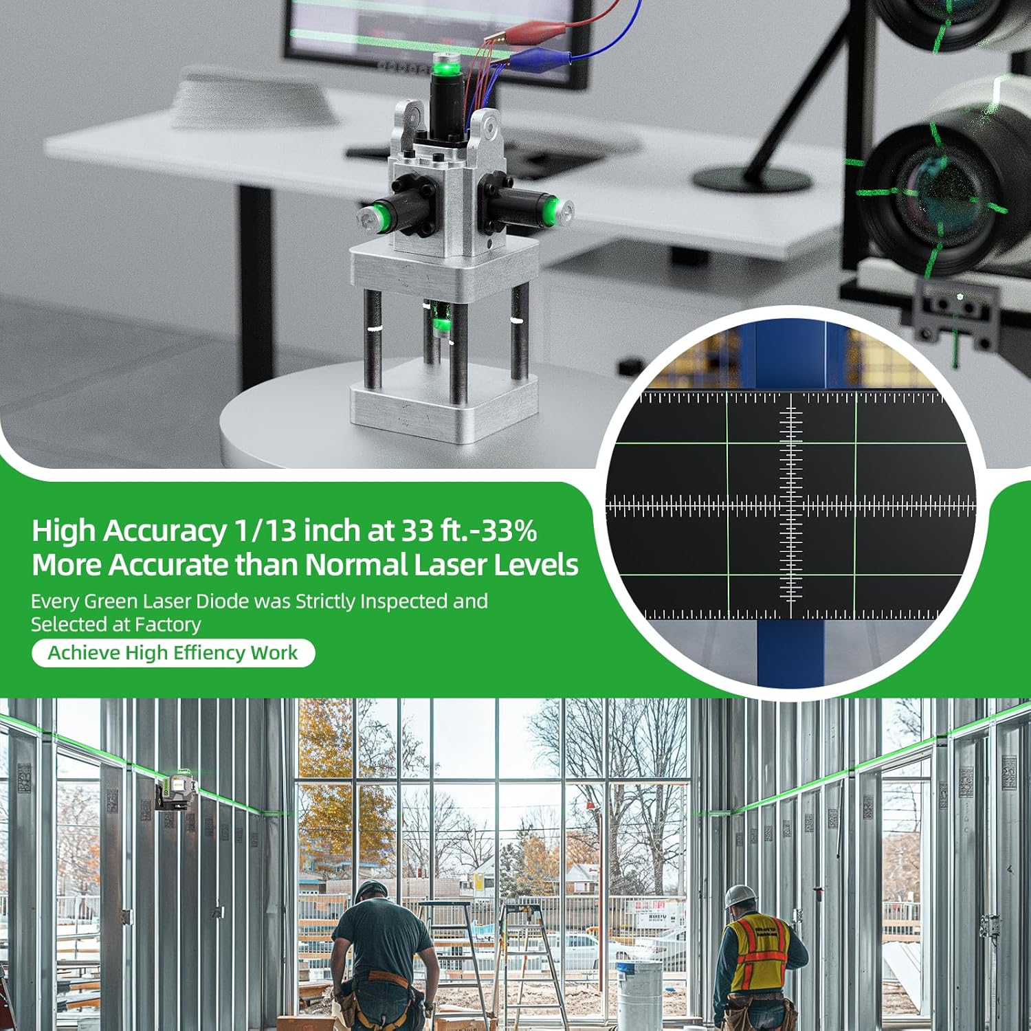 Huepar 4D عبر خط الليزر مستوى  - مراجعة Laser Level 4D 16 Line Green وسعره