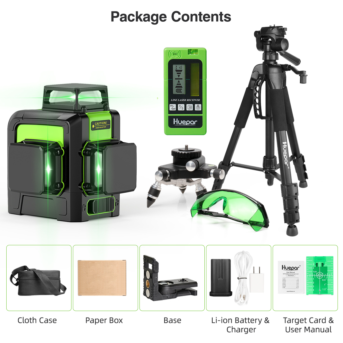 Huepar 903CG مجموعة 12 خطوط مت - مراجعة Laser Level 3D Cross Line Self Leveling وسعره