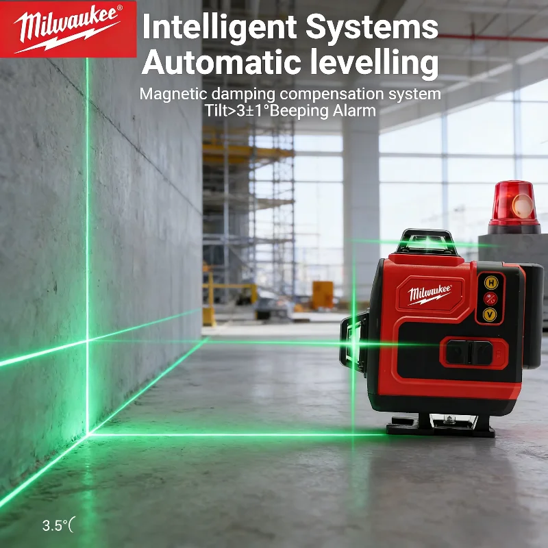 جهاز ليزر ميلووكي 4D أصلي بـ 1 - مراجعة Laser Level 4D 16 Line Green وسعره
