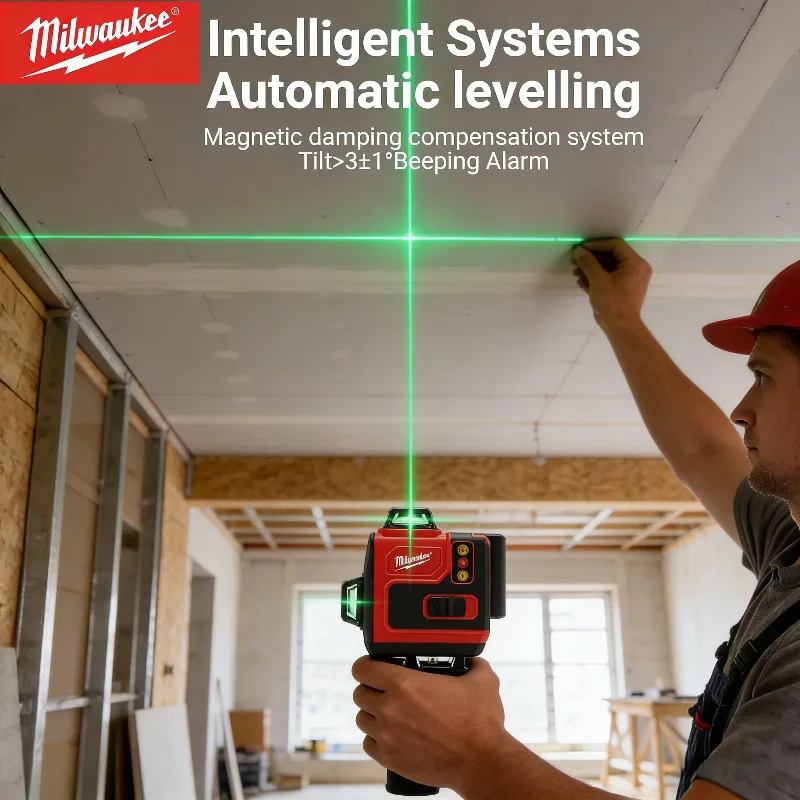 جهاز ليزر ميلووكي 4D أصلي بـ 1 - مراجعة Laser Level 4D 16 Line Green وسعره