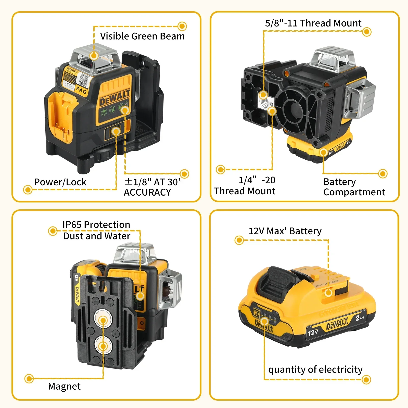 جهاز ليزر خطي أخضر لاسلكي من د - مراجعة Line Laser Level Magnetic Bracket وسعره